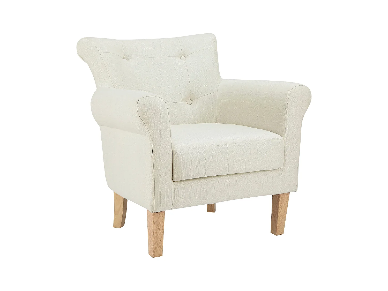 Colton | Chaise d'appoint rembourrée en tissu tissé crème