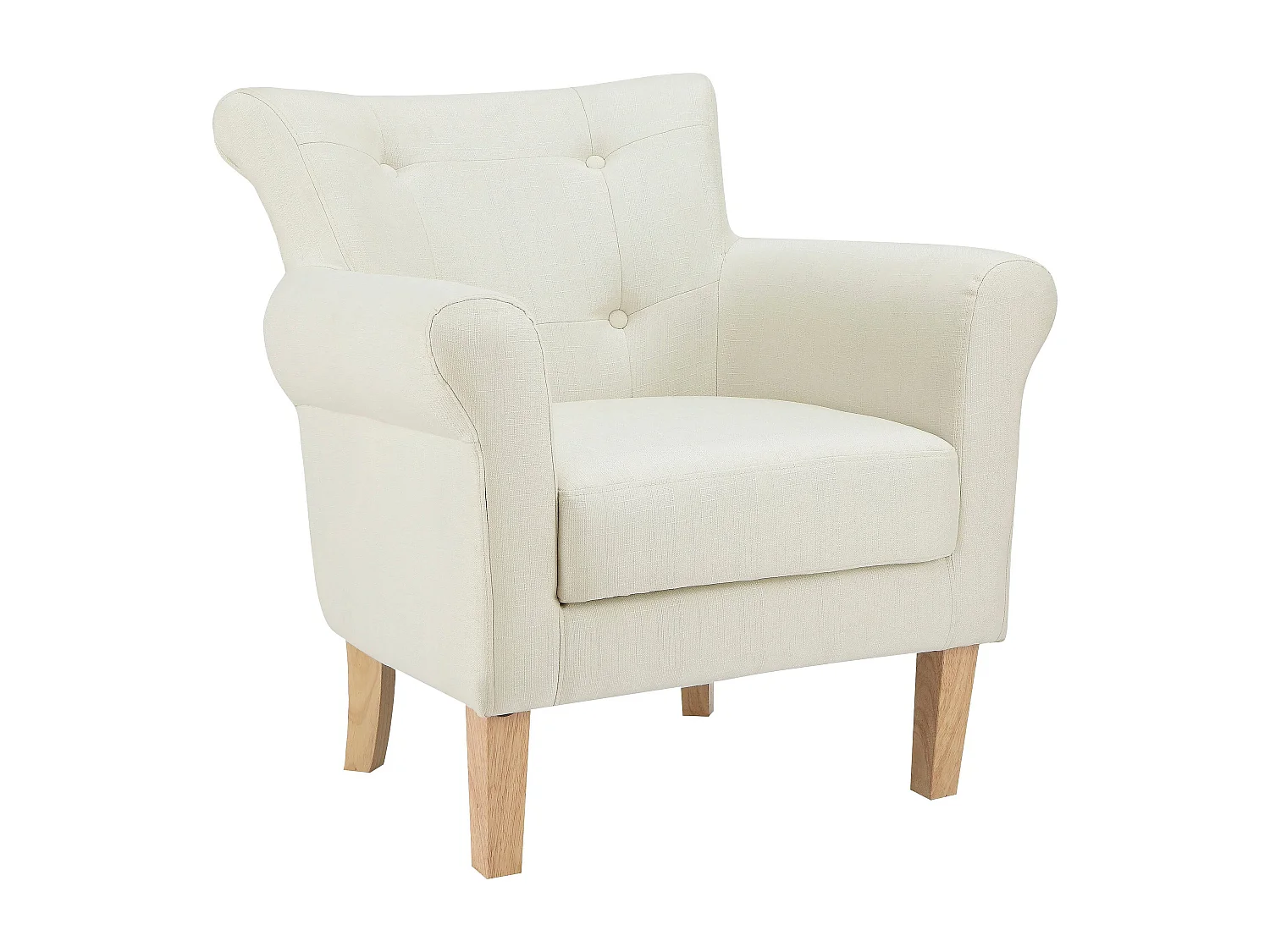 Colton | Chaise d'appoint rembourrée en tissu tissé crème
