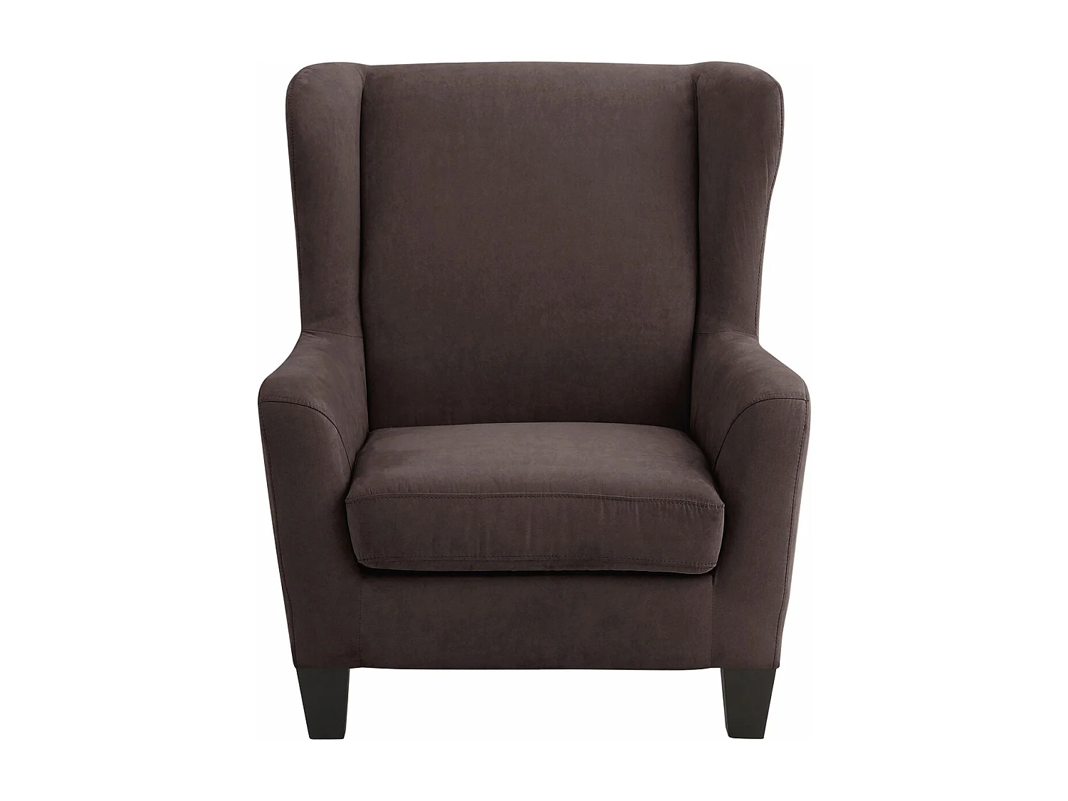 Zhili-Gestoffeerde Accent Stoel met Kruk in Microfiber Bruin