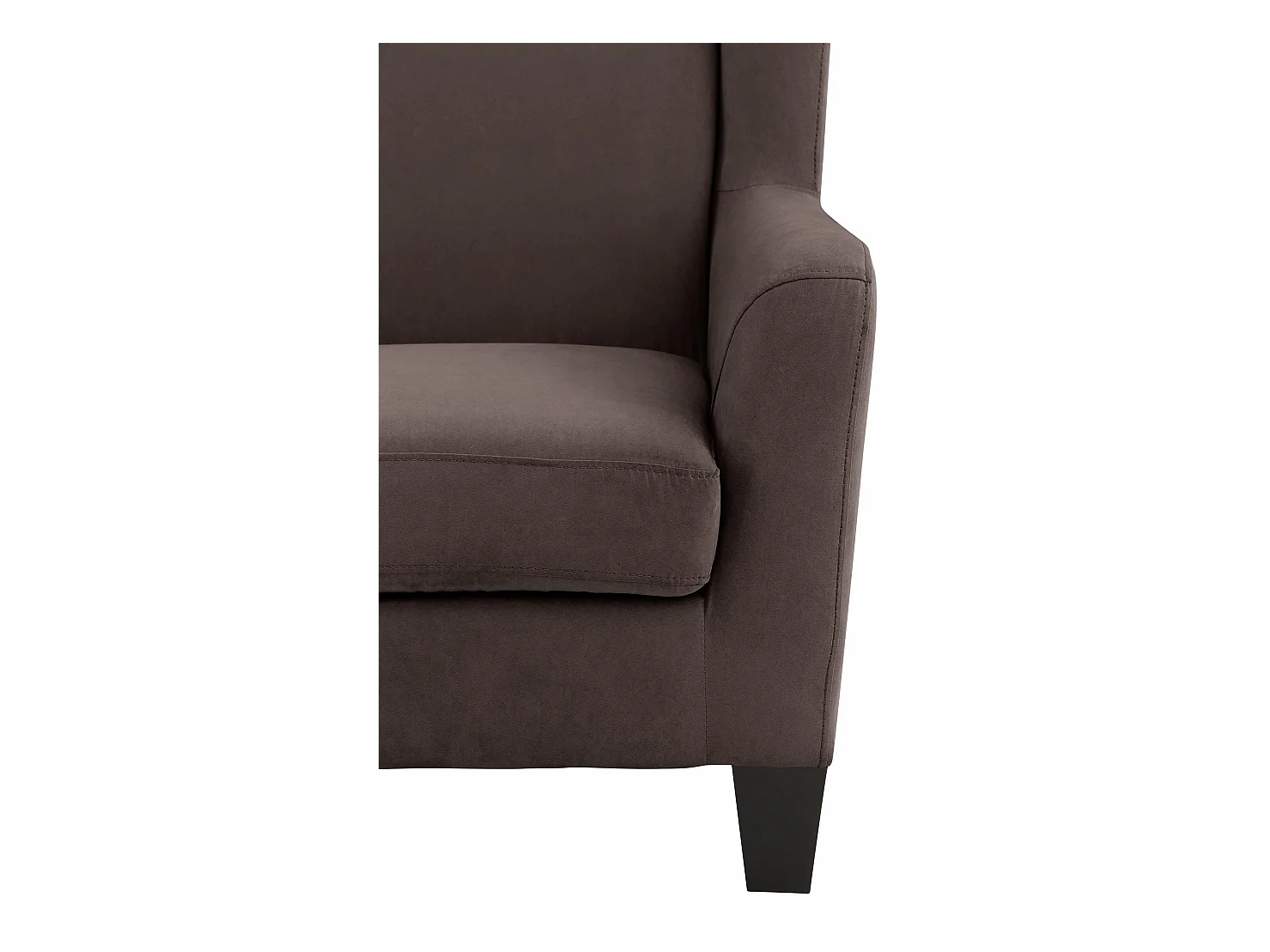 Zhili | Fauteuils rembourrée avec tabouret en microfibre marron