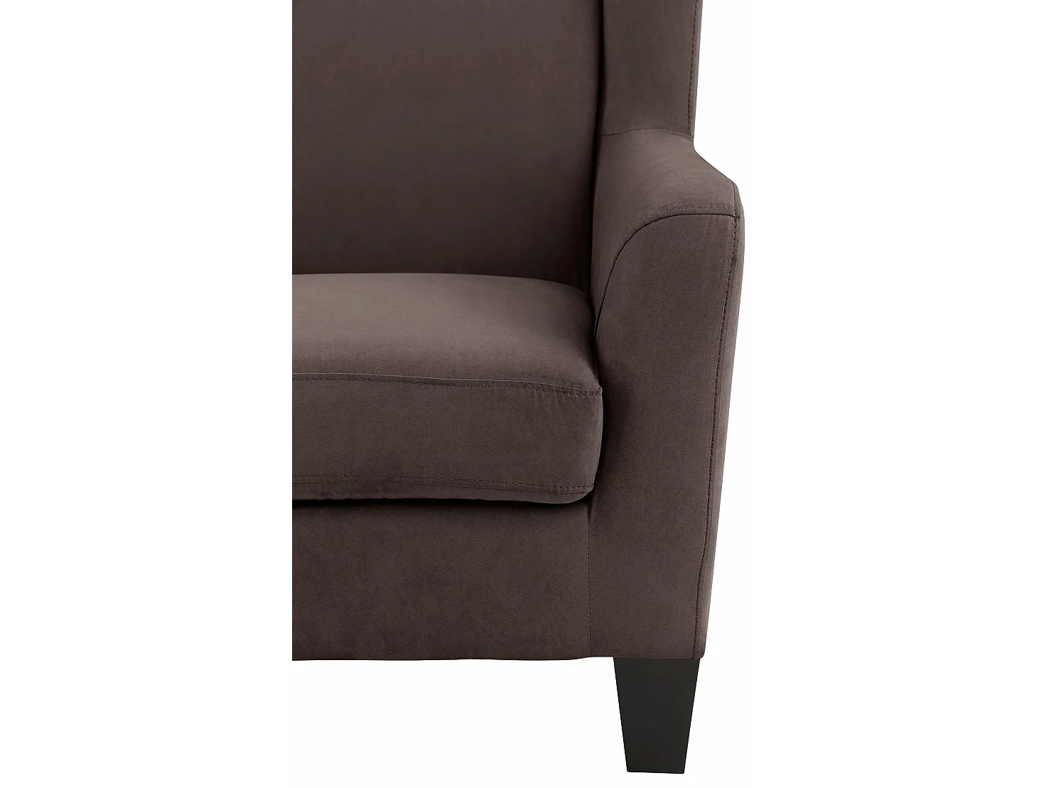 Zhili | Fauteuils rembourrée avec tabouret en microfibre marron