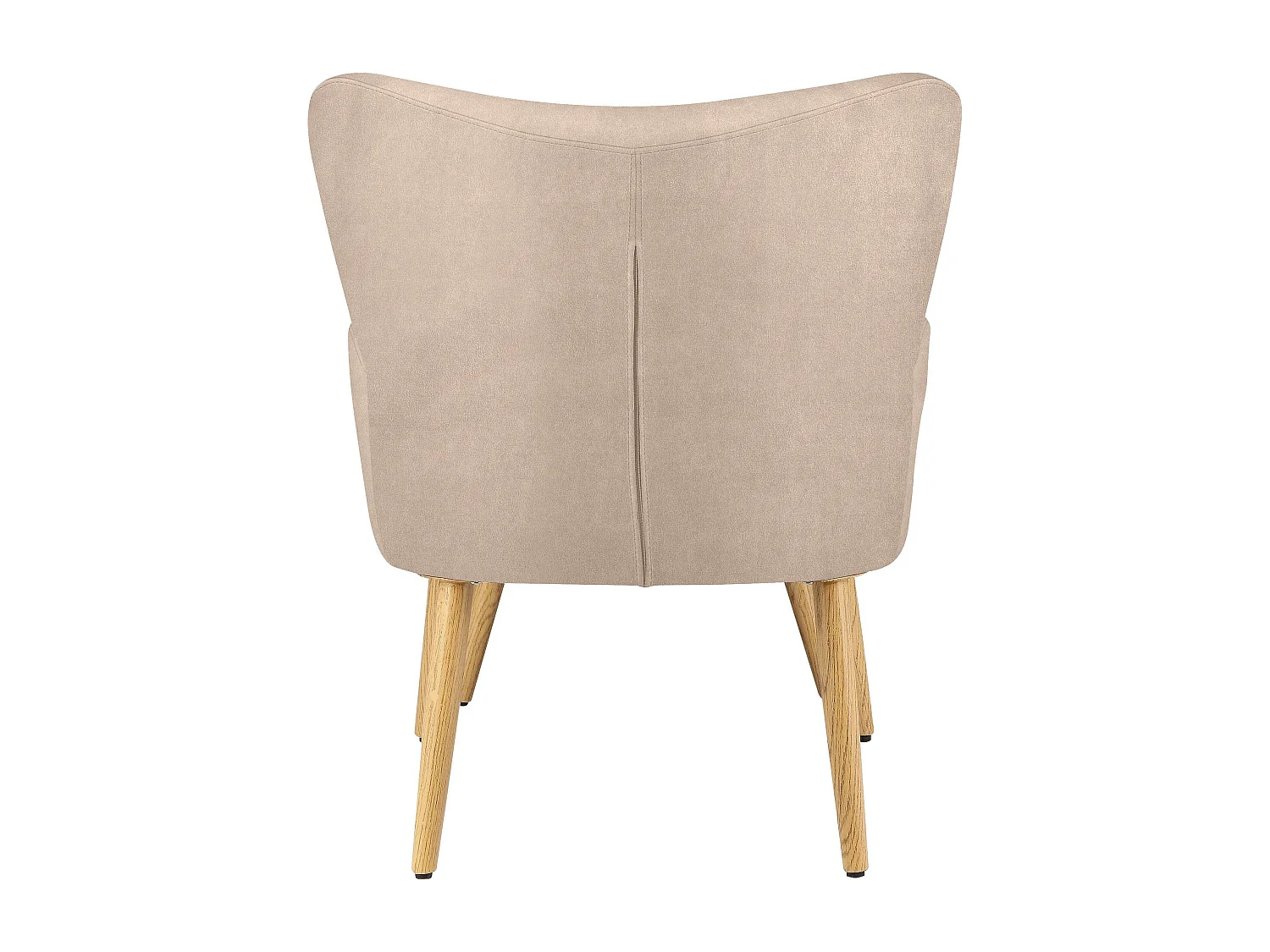 Gepolsterter Akzentstuhl mit Hocker aus cremefarbener Mikrofaser