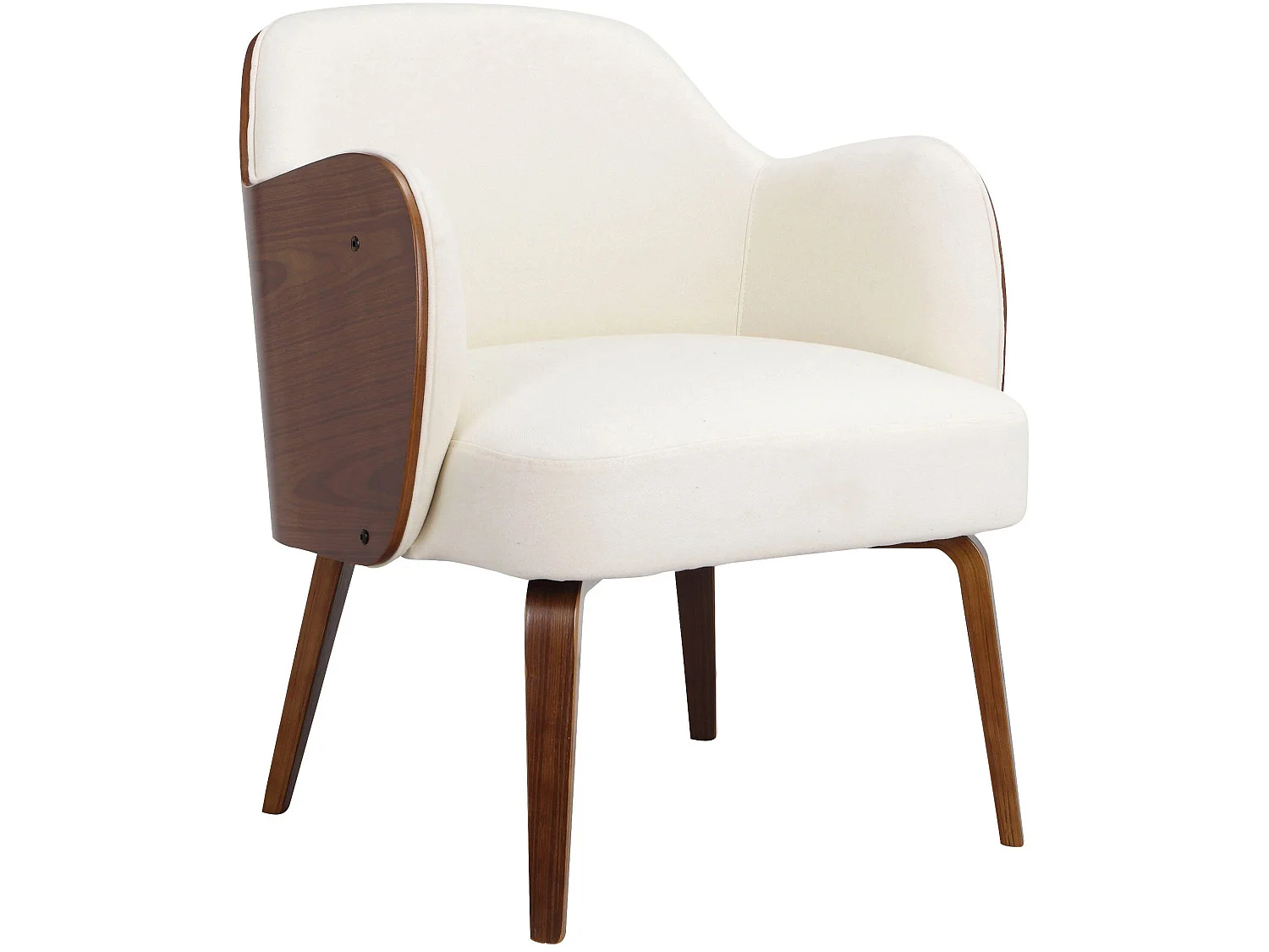 Haruko | Chaise d'appoint rembourrée en crème dolly teddy