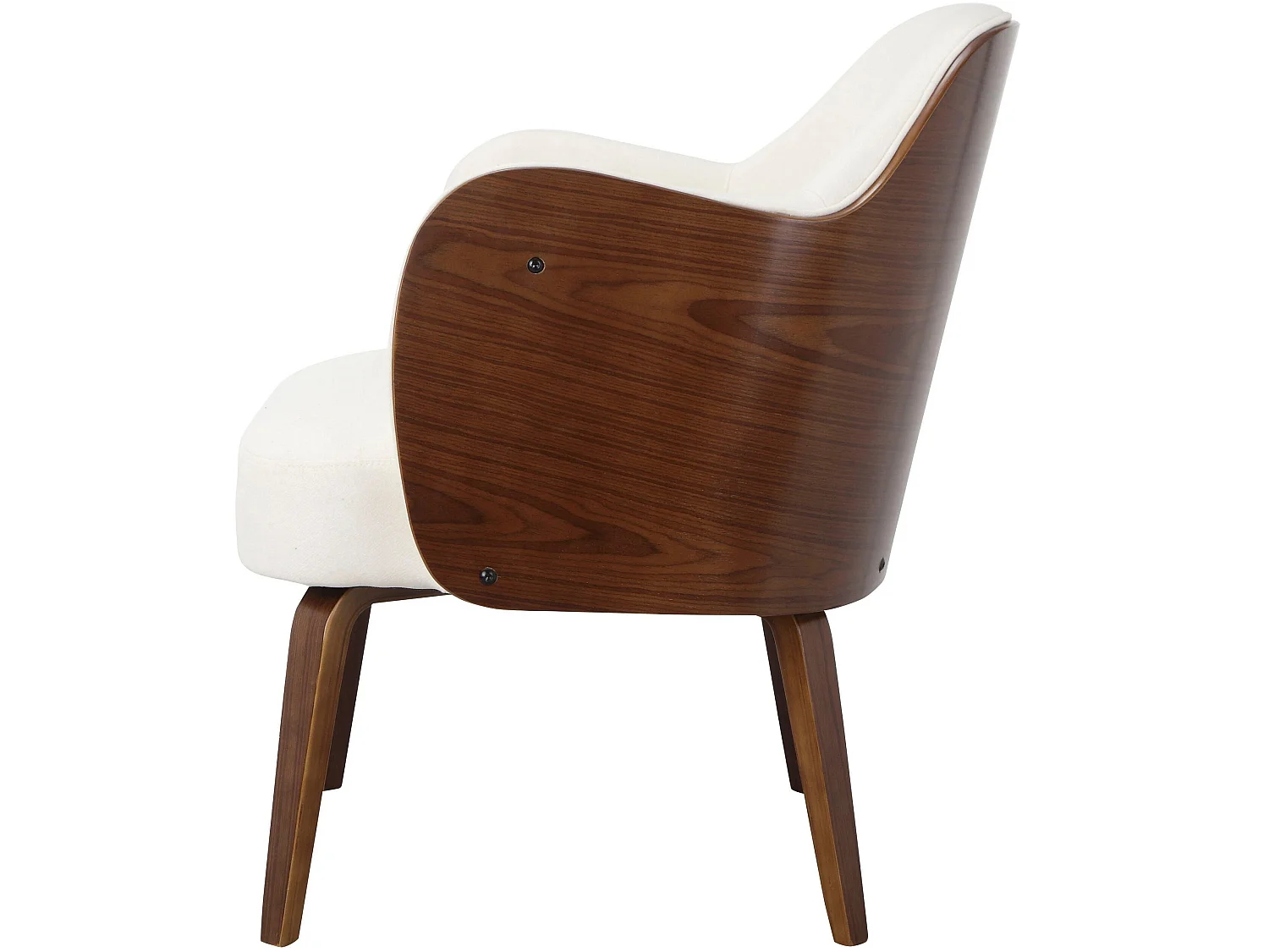 Haruko | Chaise d'appoint rembourrée en crème dolly teddy