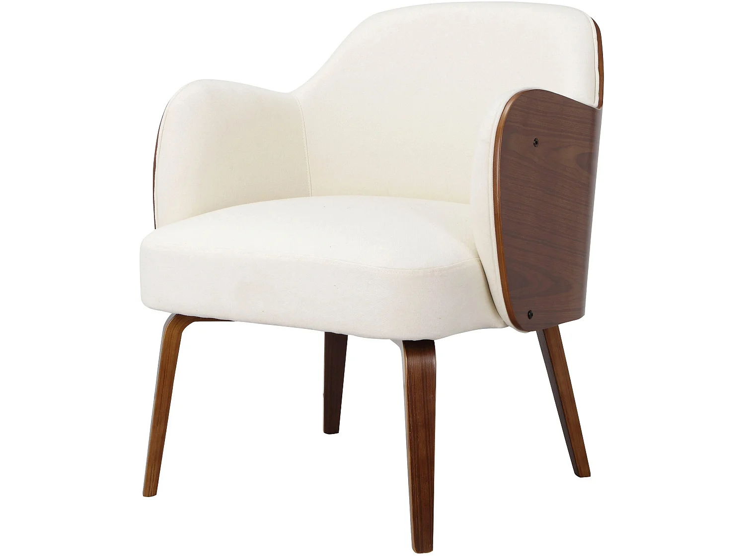 Haruko | Chaise d'appoint rembourrée en crème dolly teddy