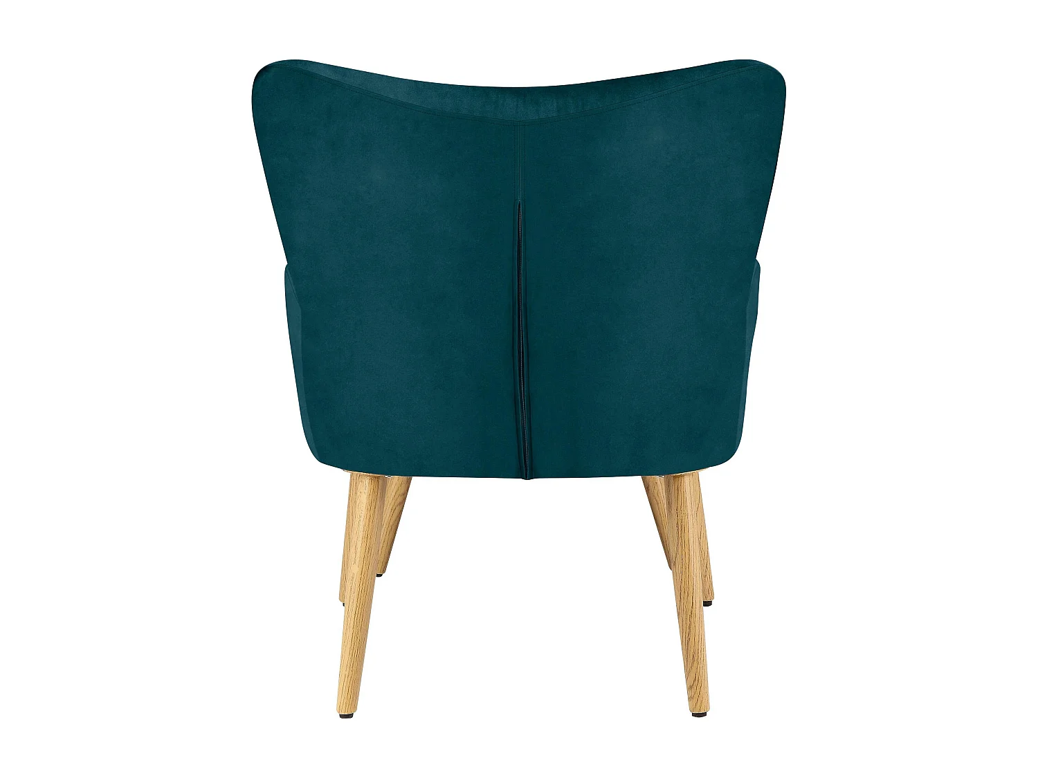 Gepolsterter Akzentstuhl mit Hocker in Samt-Petrol