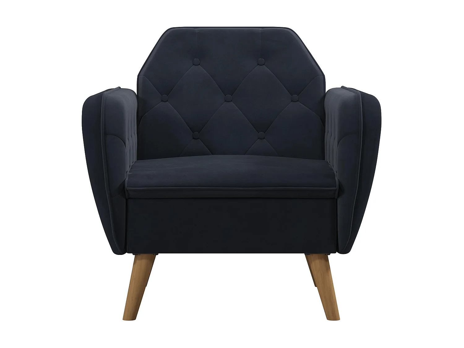 Gepolsterter Akzentstuhl aus Samt, blau