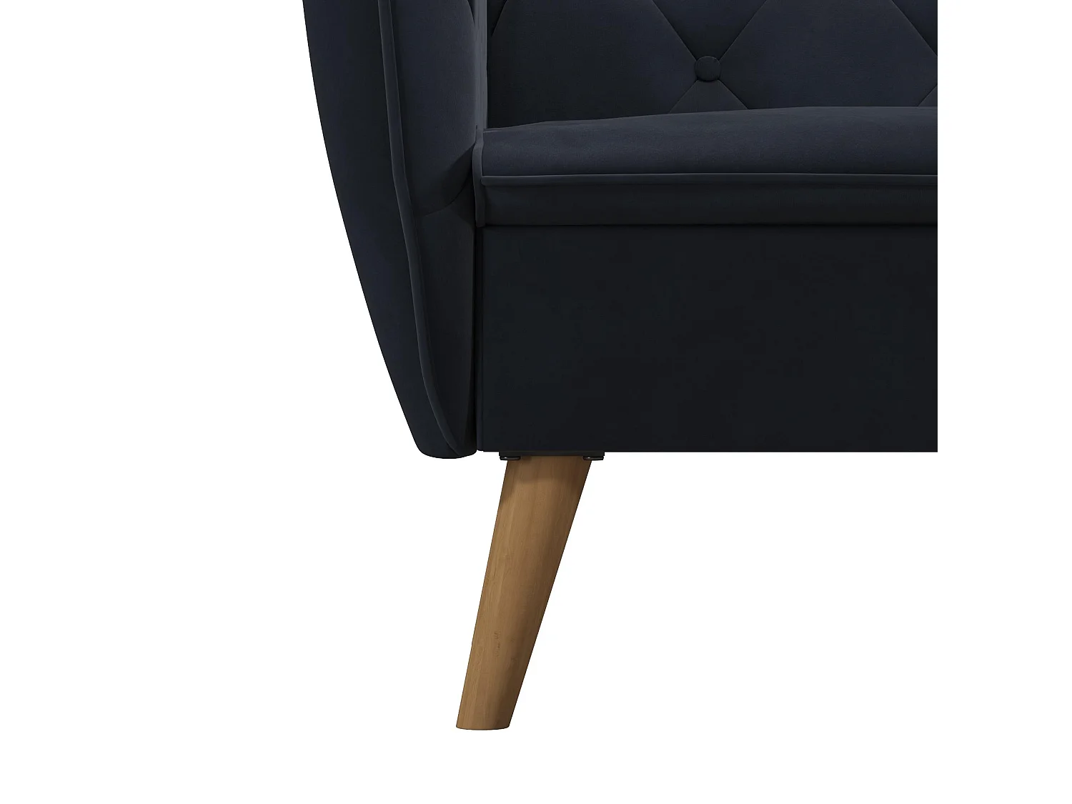 Gepolsterter Akzentstuhl aus Samt, blau