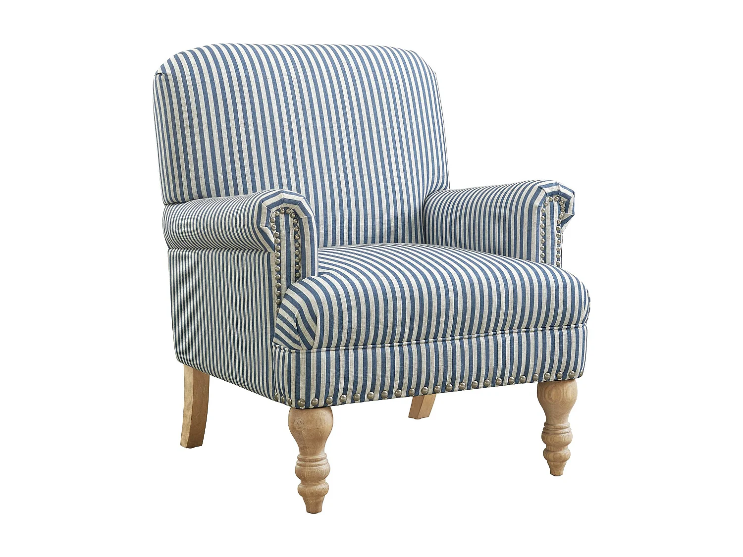 Jaya | Fauteuils en tissu rayé bleu