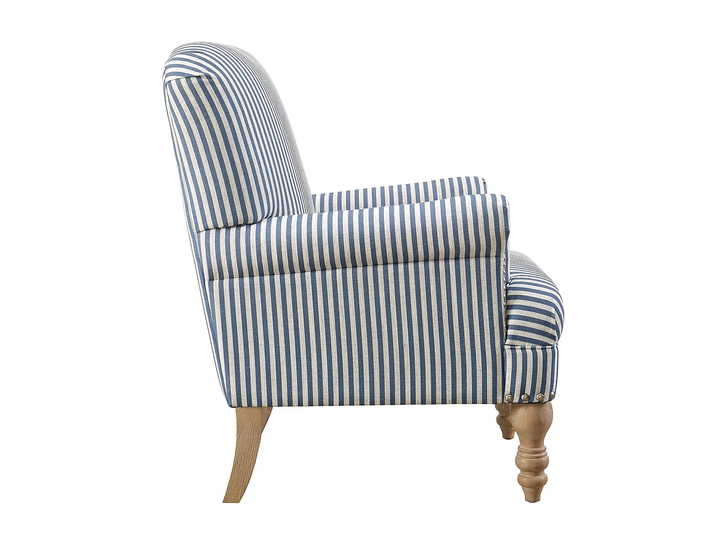 Jaya | Fauteuils en tissu rayé bleu