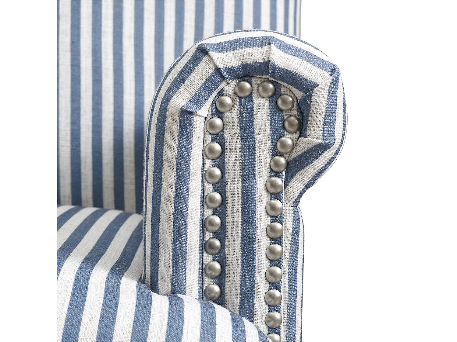 Jaya | Fauteuils en tissu rayé bleu