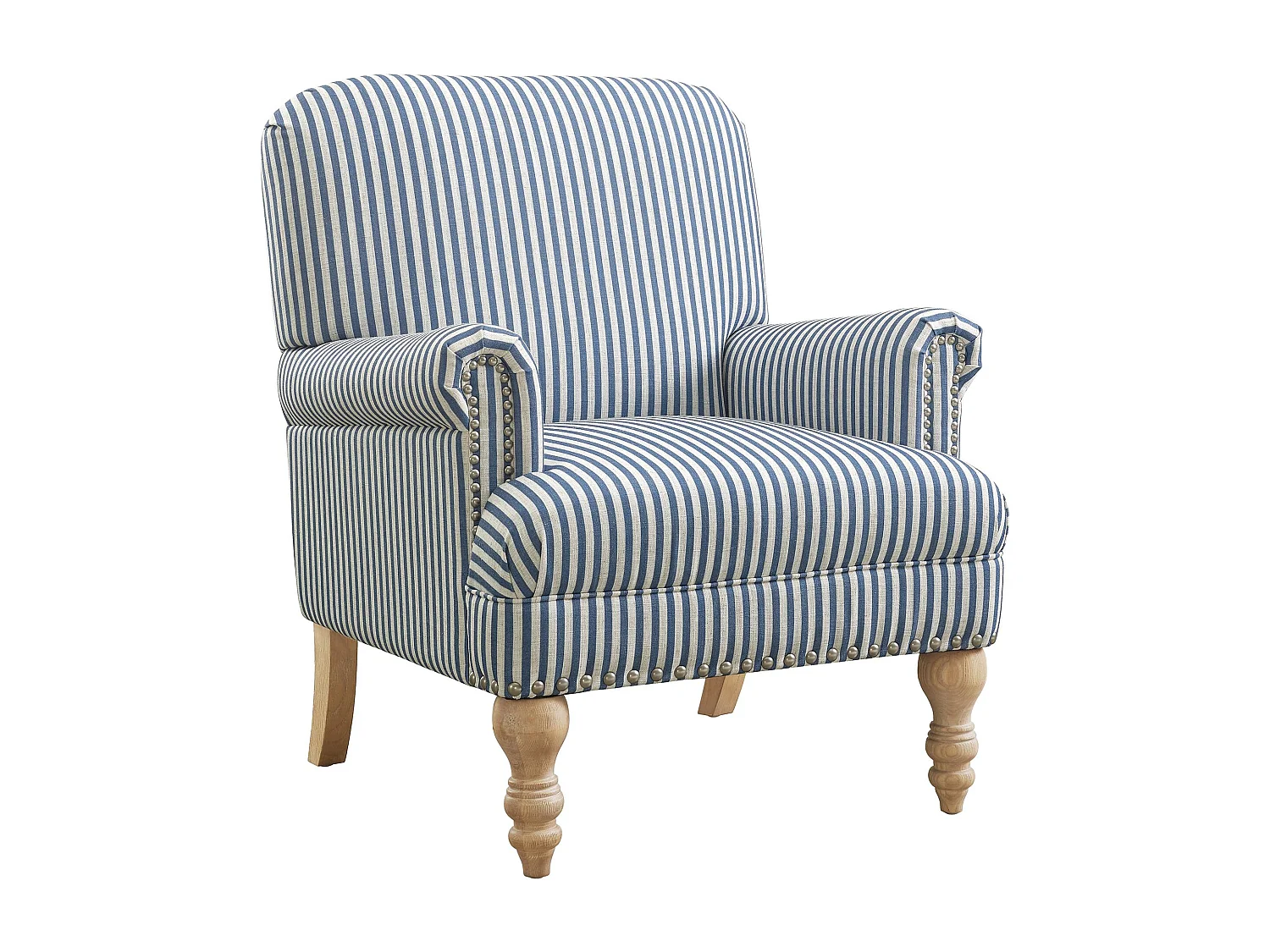 Jaya | Fauteuils en tissu rayé bleu