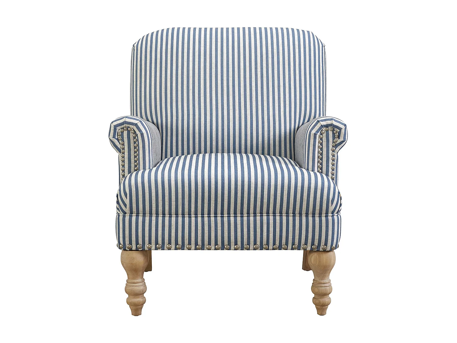 Jaya | Fauteuils en tissu rayé bleu