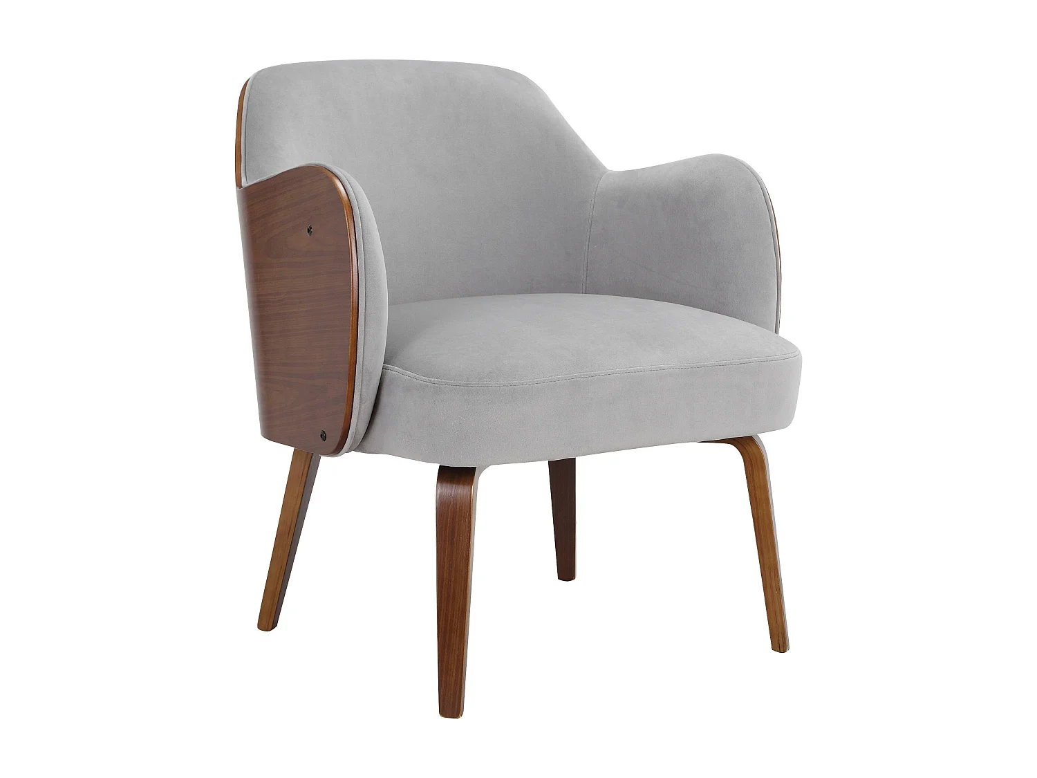 Silla decorativa tapizada en dolly teddy gris claro