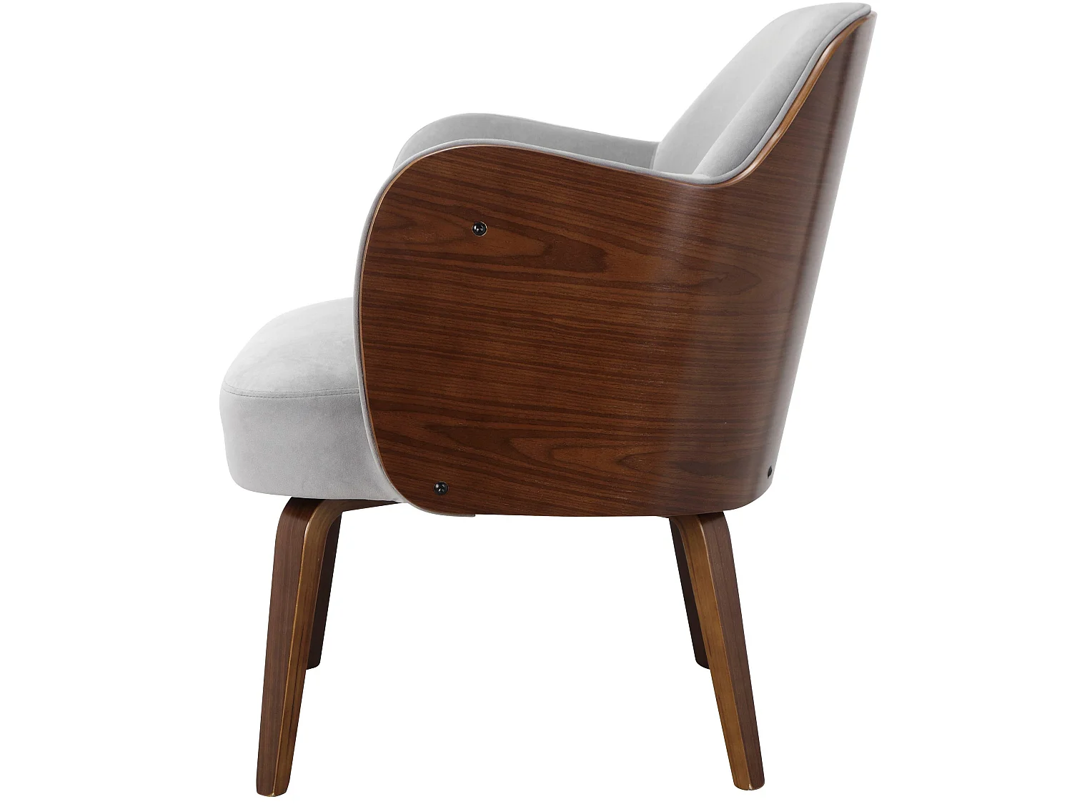Silla decorativa tapizada en dolly teddy gris claro