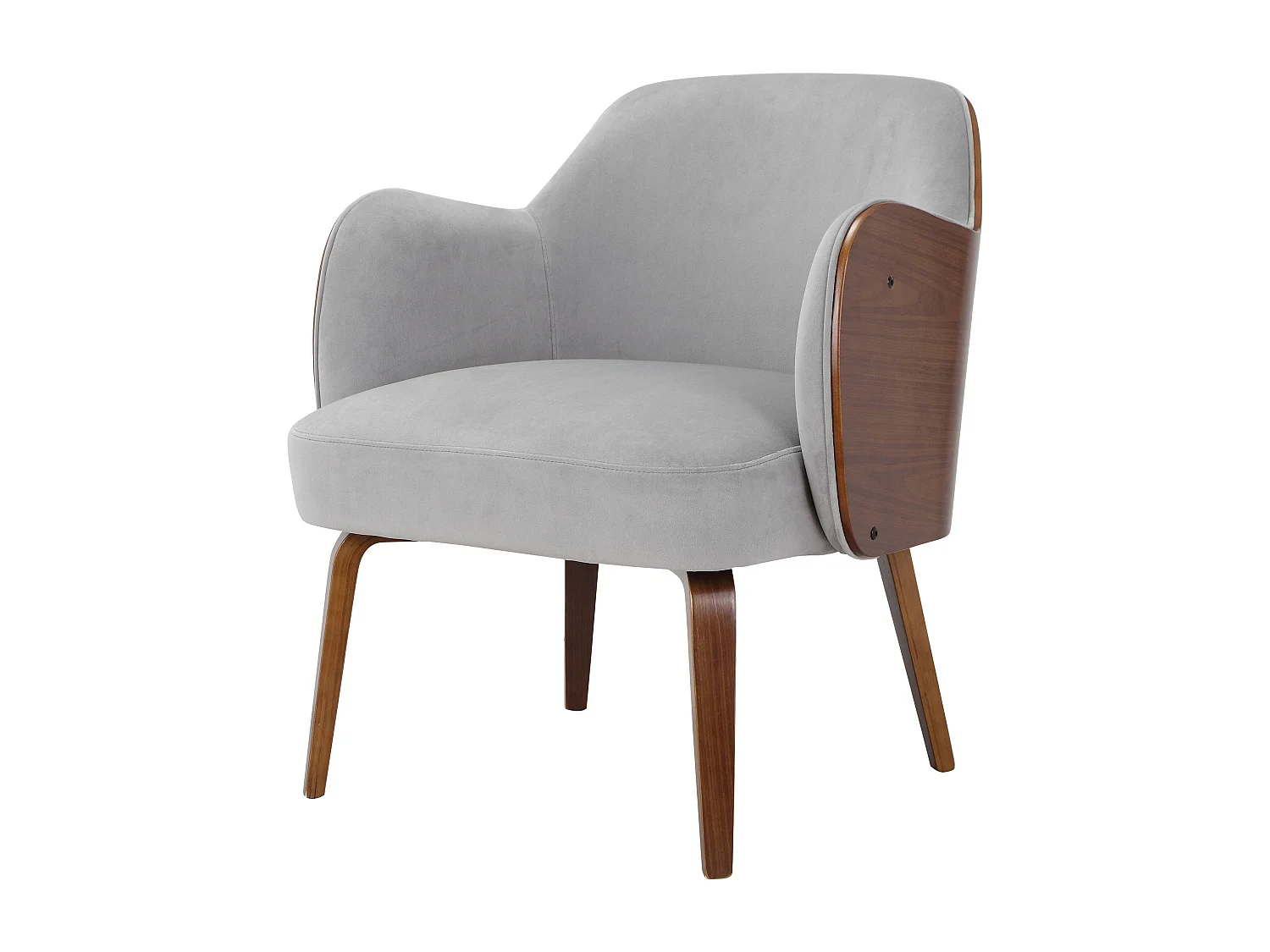 Silla decorativa tapizada en dolly teddy gris claro