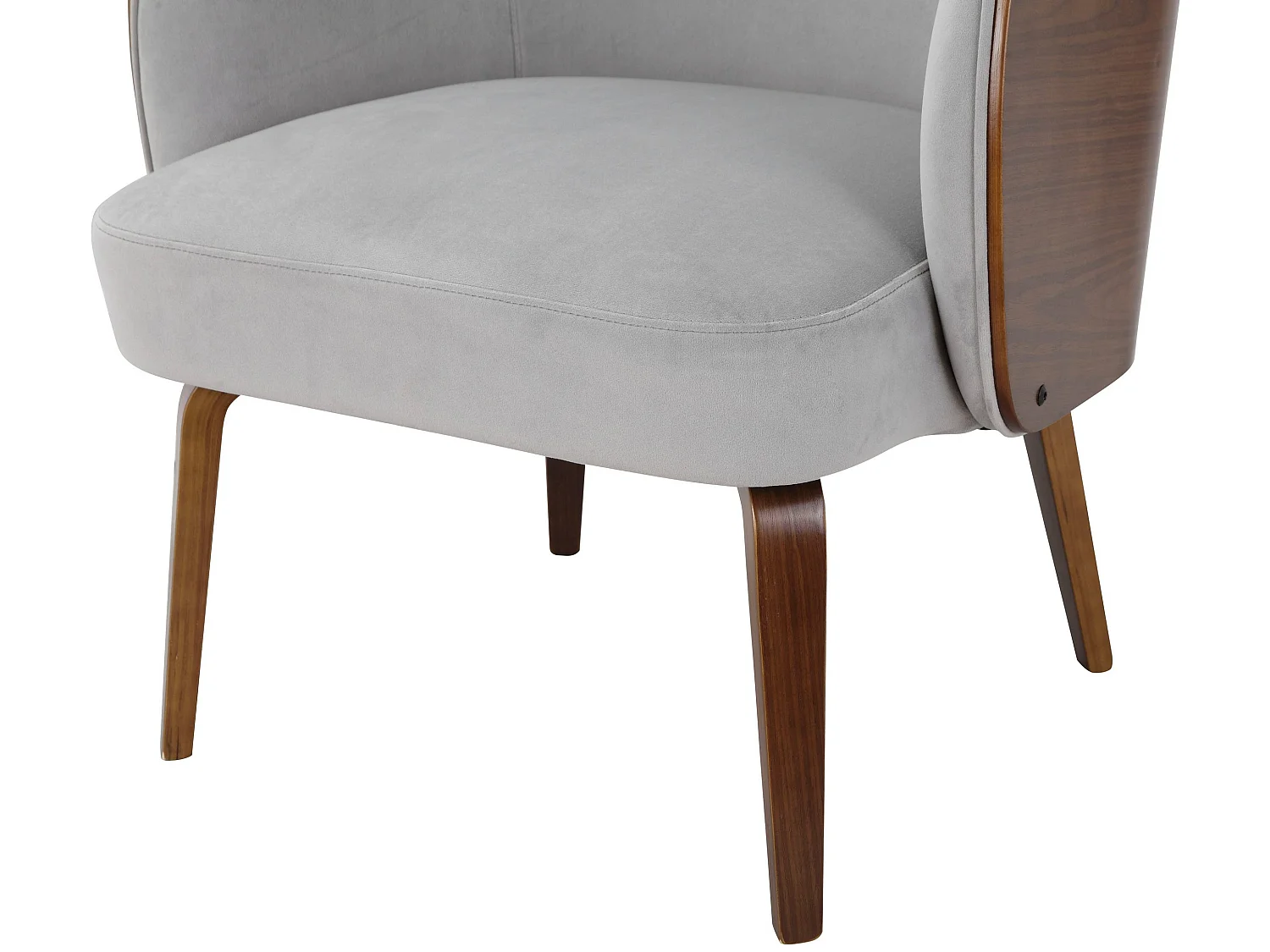 Silla decorativa tapizada en dolly teddy gris claro