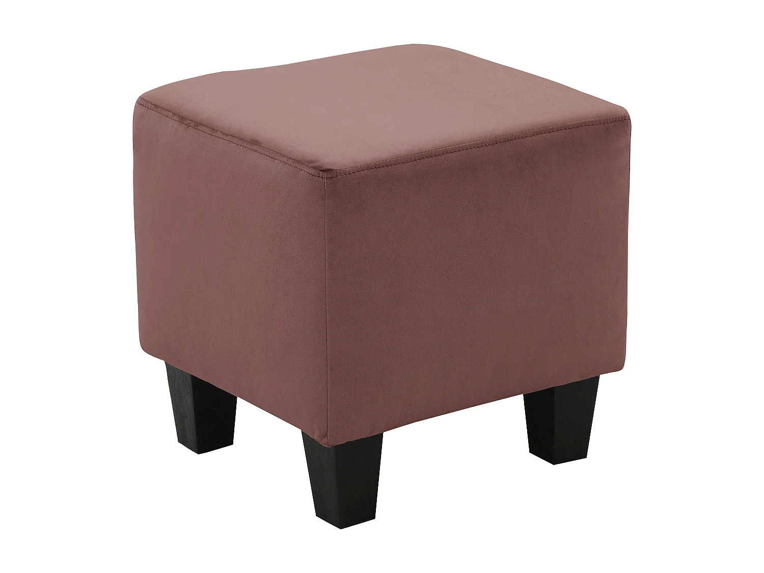 Silla decorativa tapizada con taburete en terciopelo rosa