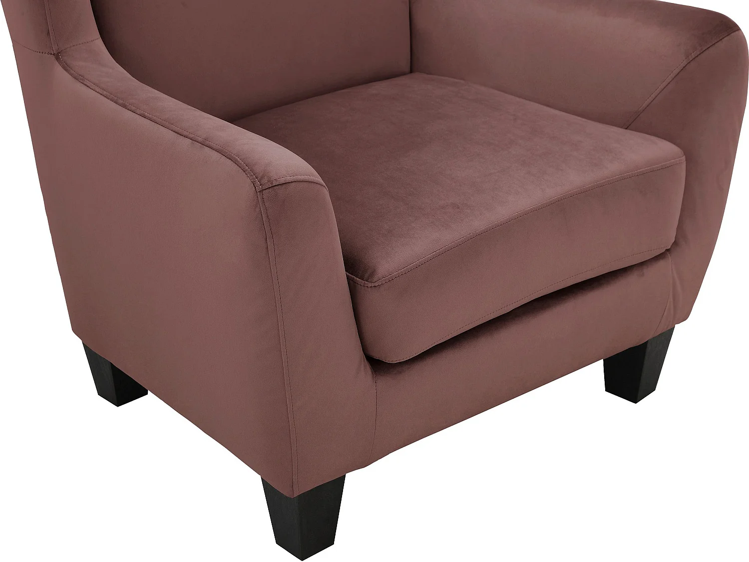 Zhili | Chaise d'appoint rembourrée avec tabouret en velours rose