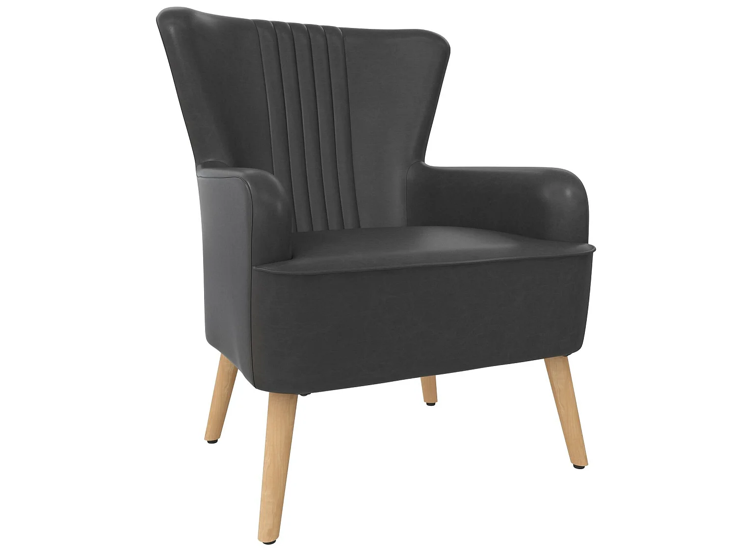 Chaise tapissée en tissu gris foncé