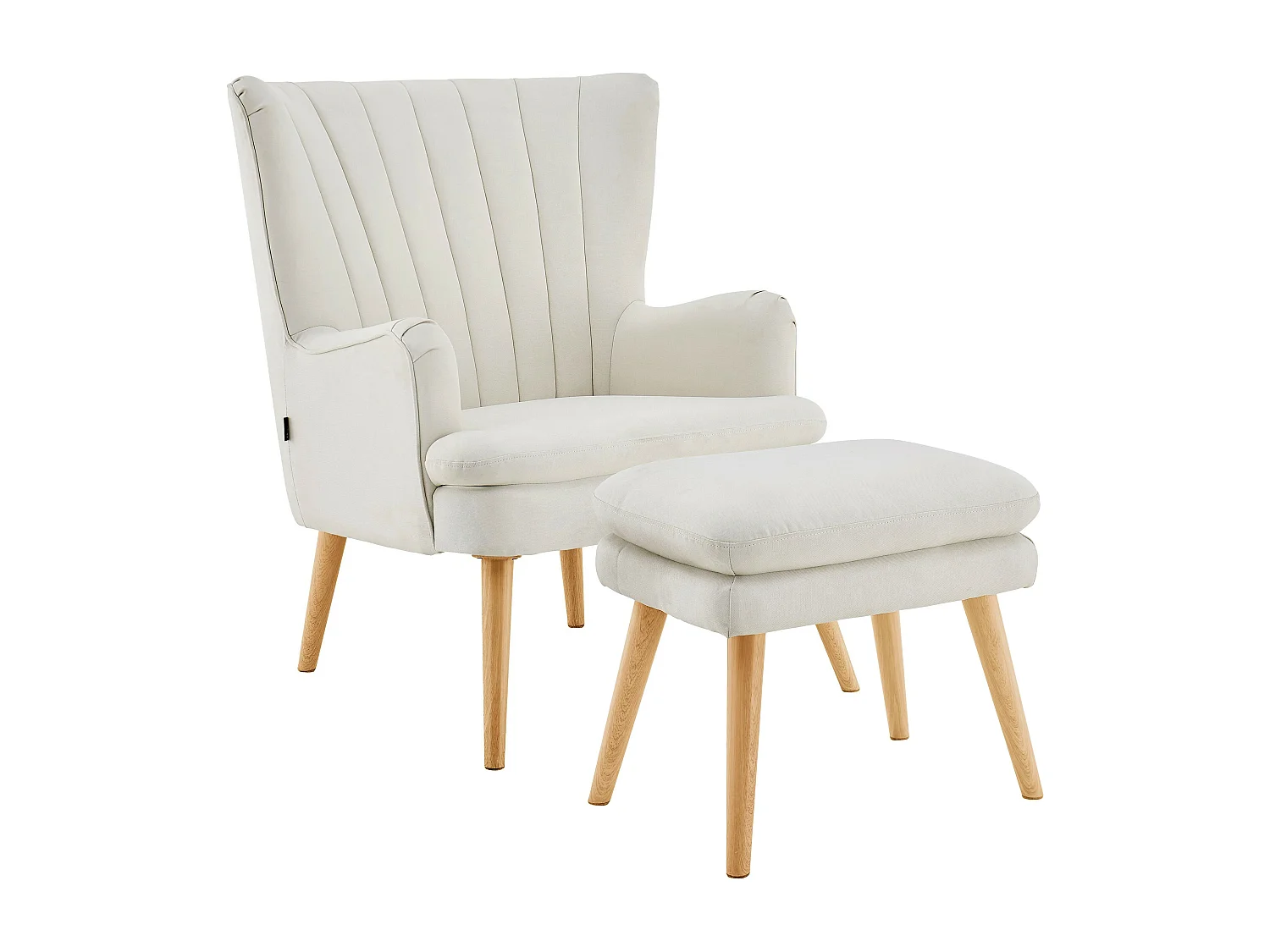 Zenia | Chaise d'appoint rembourrée en PU crème
