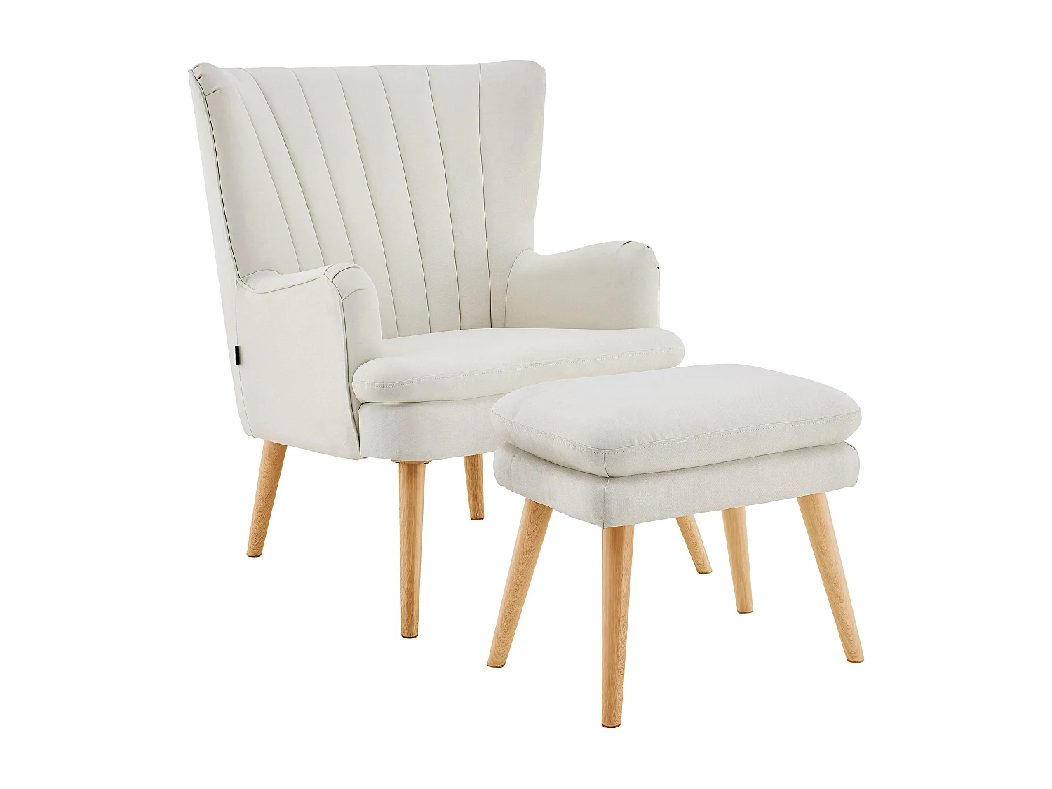 Zenia | Chaise d'appoint rembourrée en PU crème