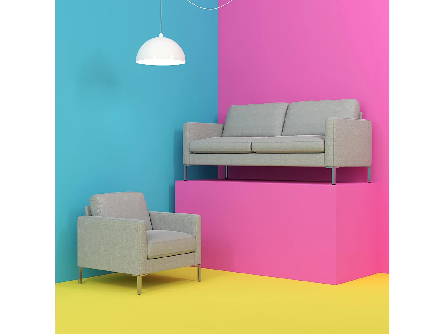 Sedia accento in lino grigio