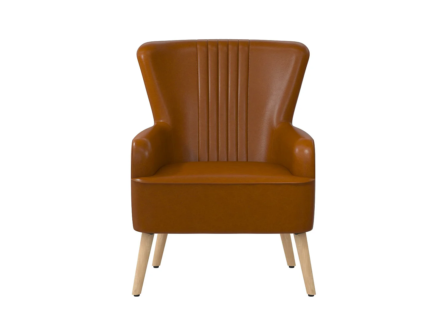 Wynn | Chaise d'appoint rembourrée en faux cuir camel