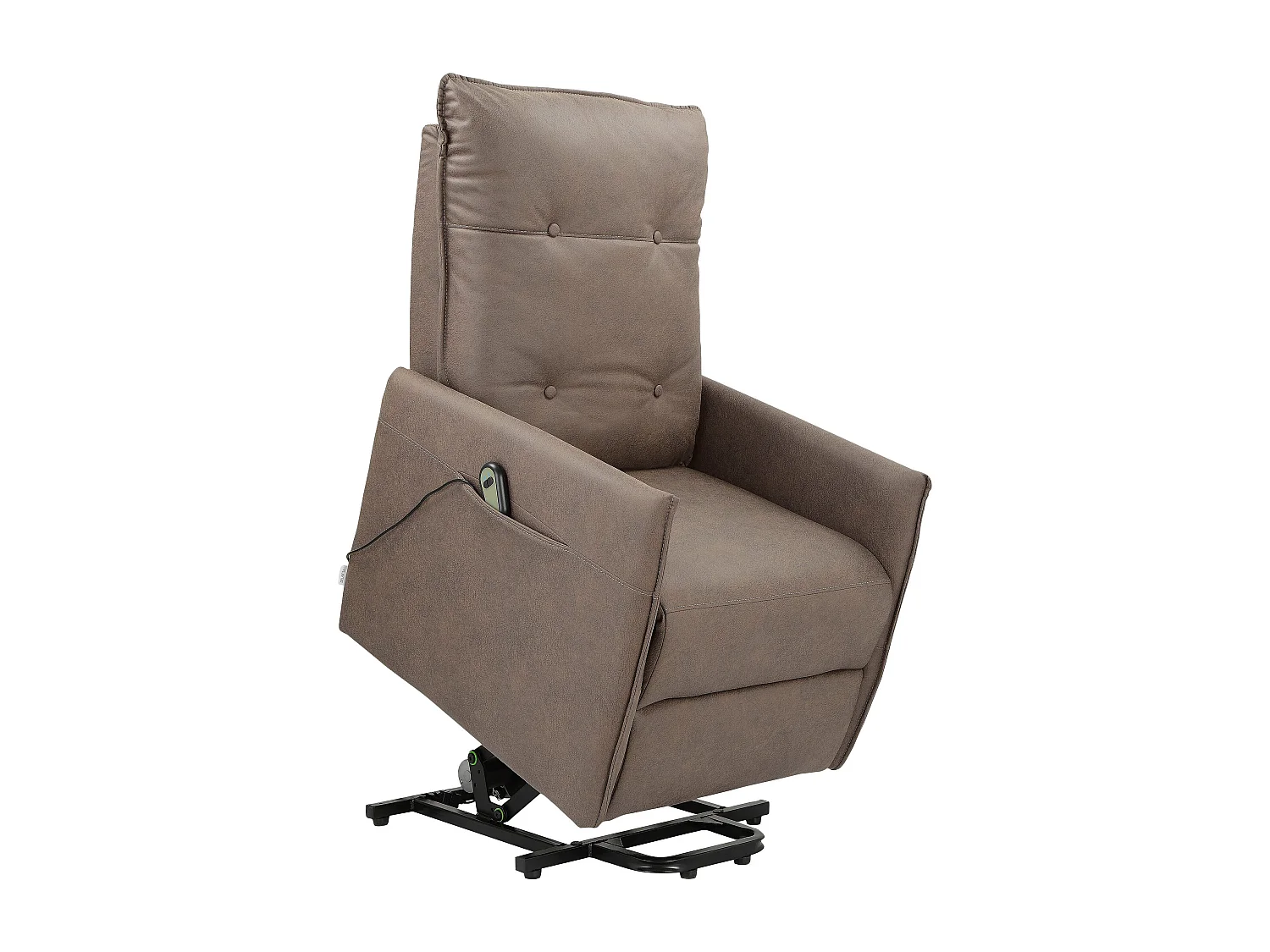 Poltrona reclinabile con alzata elettrica e alzata in PU cappucino