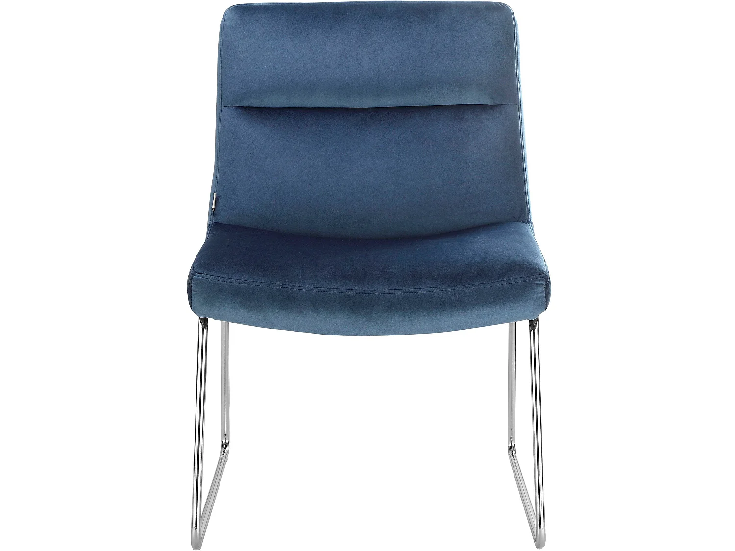 Sedia imbottita con rivestimento in velluto blu