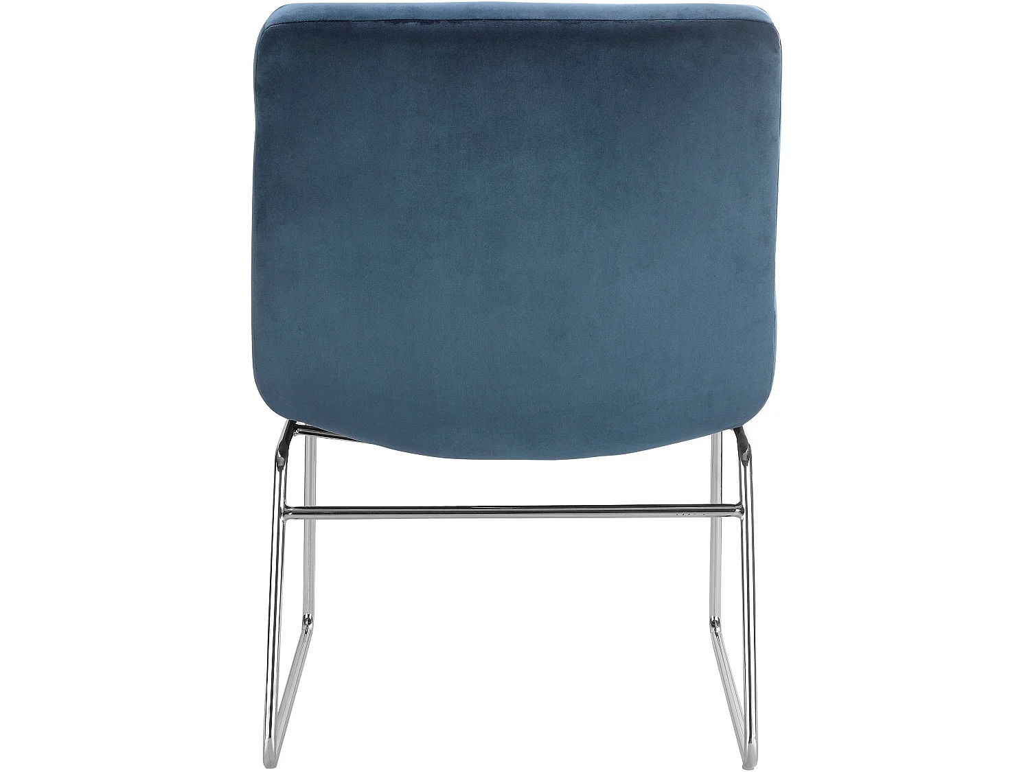 Sedia imbottita con rivestimento in velluto blu