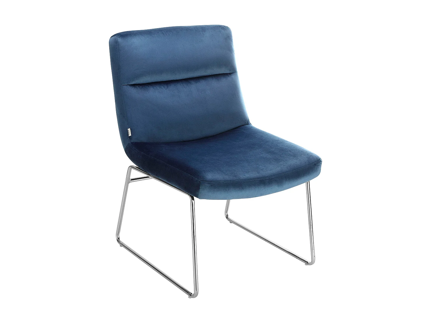 Gepolsterter Akzentstuhl aus Samt, blau