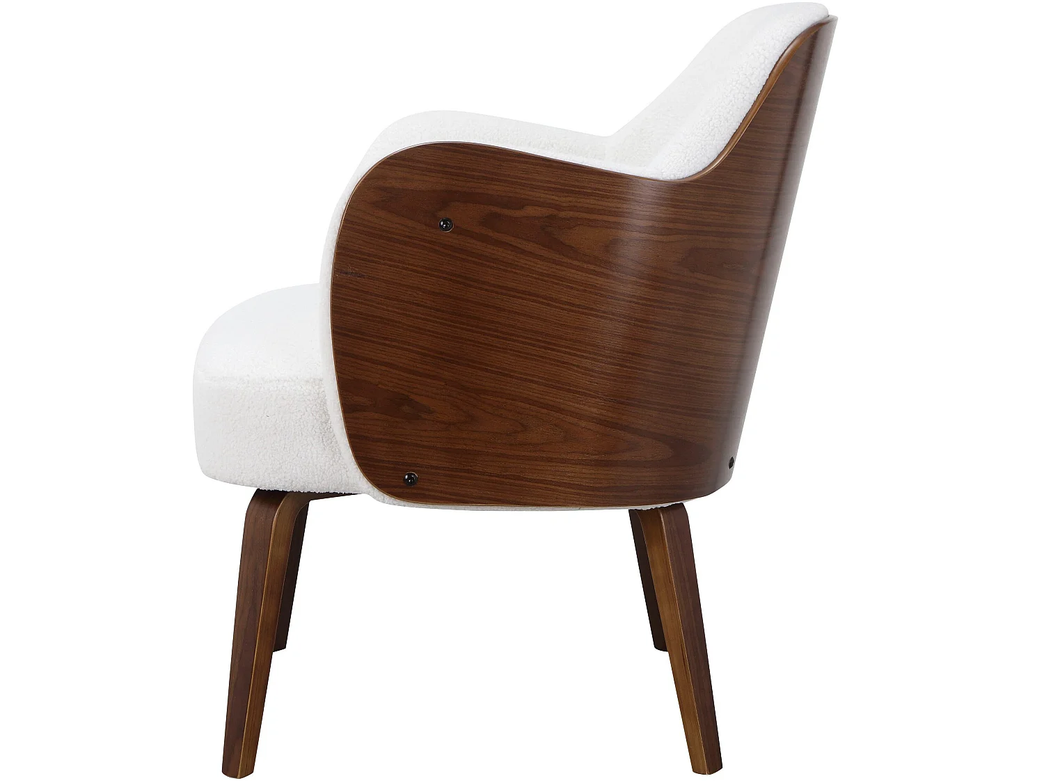 Silla decorativa tapizada en dolly teddy hueso