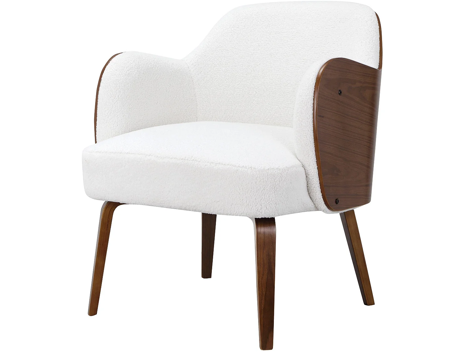 Silla decorativa tapizada en dolly teddy hueso