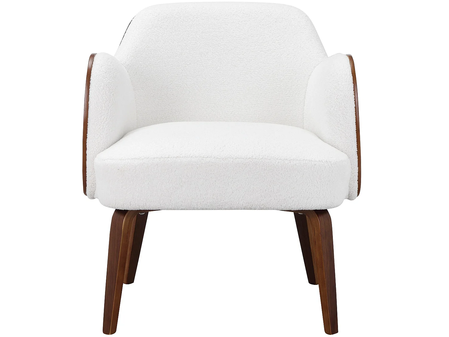 Haruko | Chaise d'appoint rembourrée en dolly teddy blanc cassé