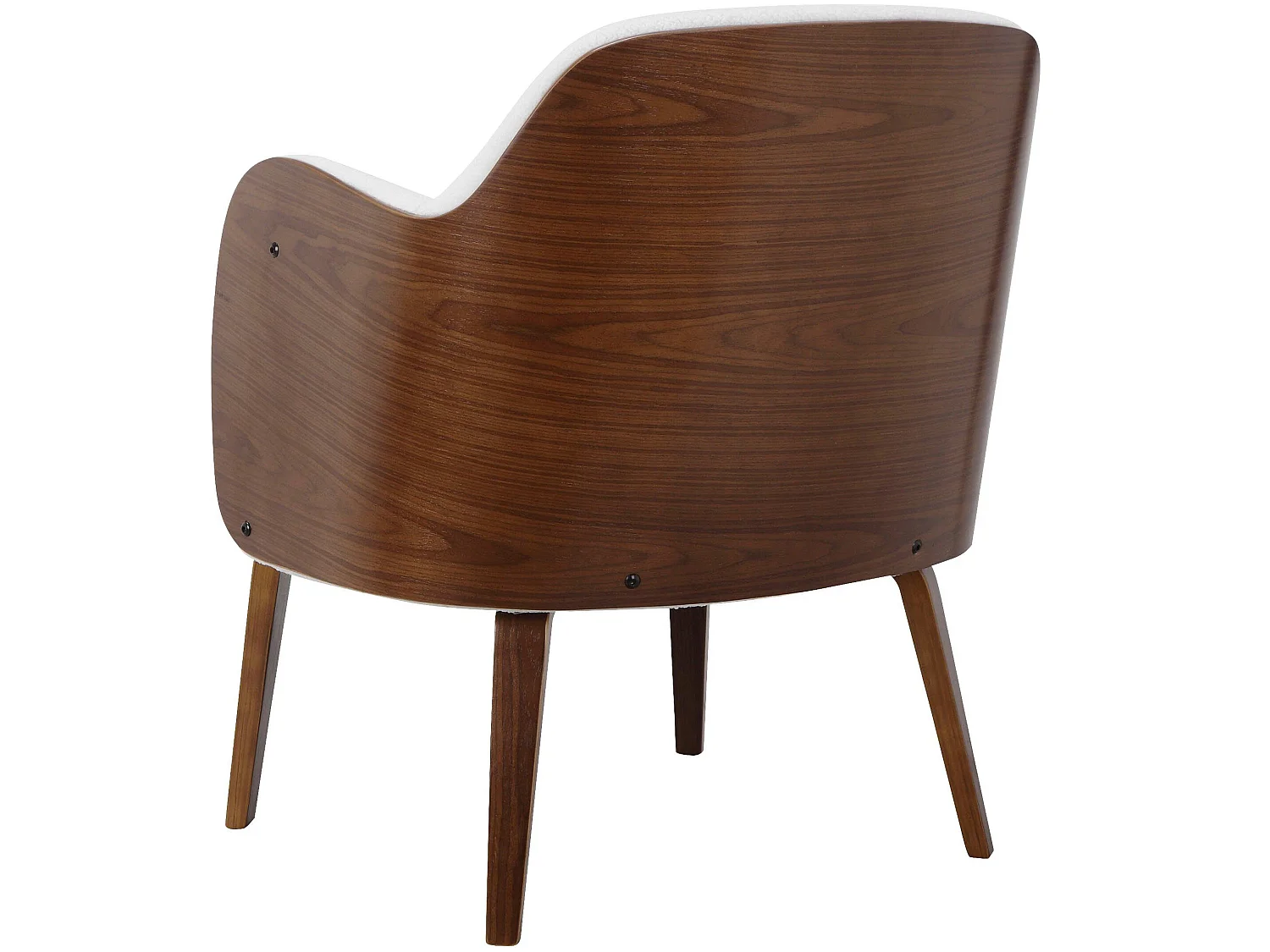 Haruko | Chaise d'appoint rembourrée en dolly teddy blanc cassé