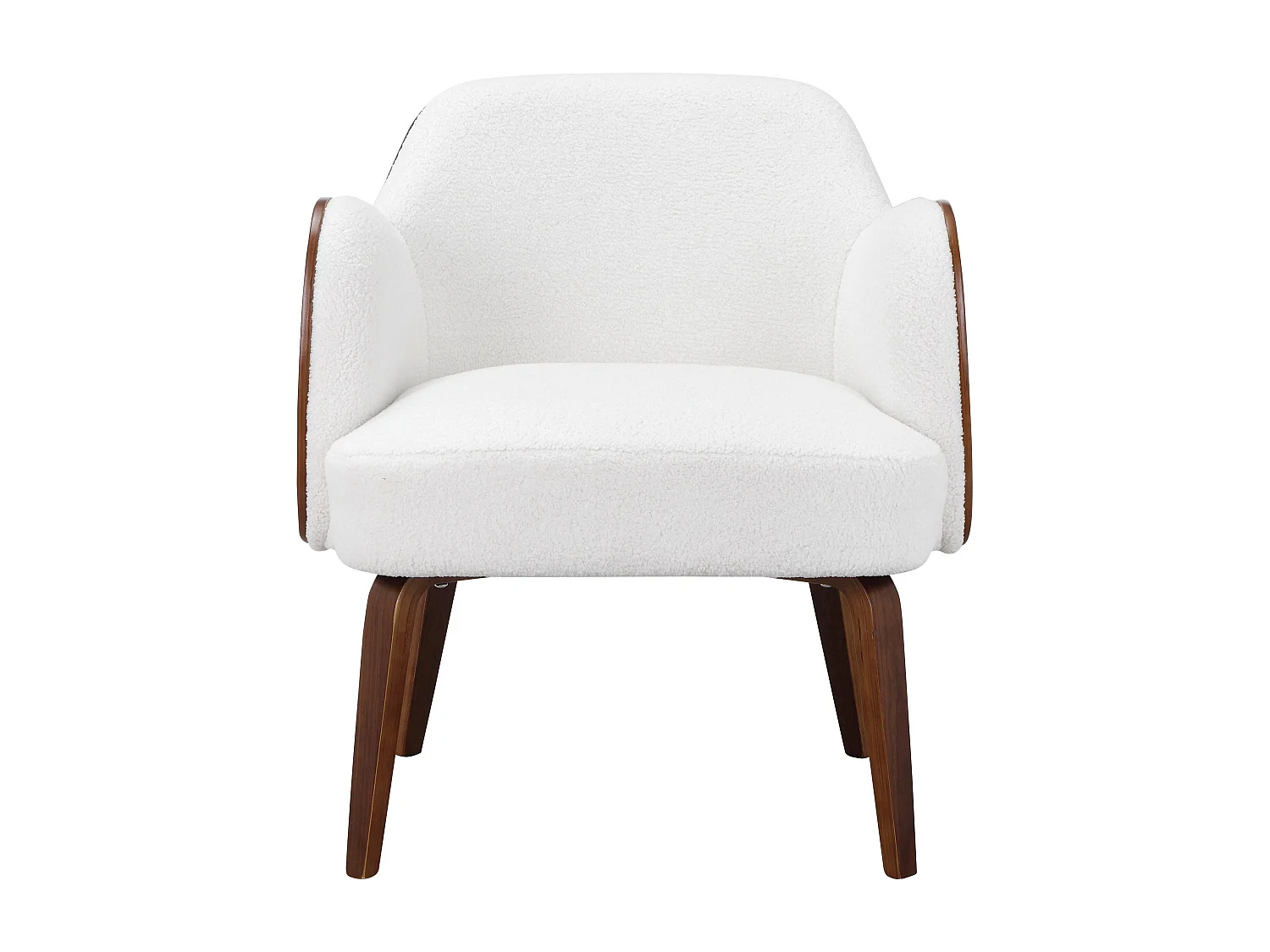 Haruko | Chaise d'appoint rembourrée en dolly teddy blanc cassé