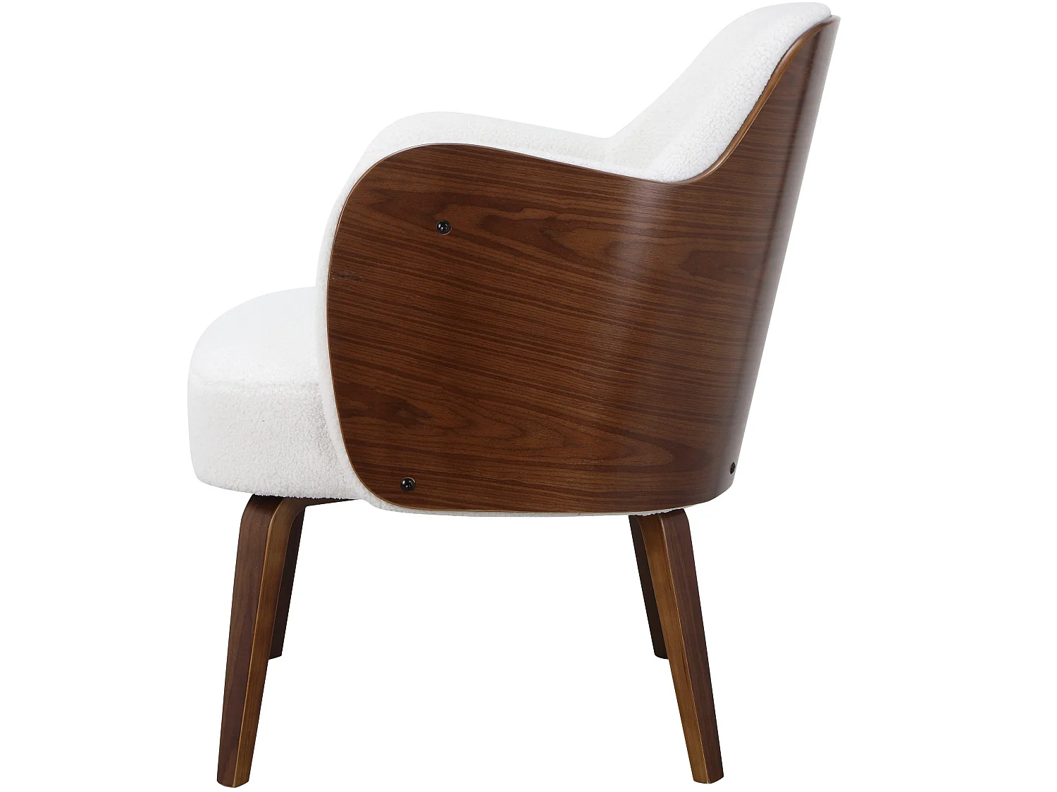 Haruko | Chaise d'appoint rembourrée en dolly teddy blanc cassé