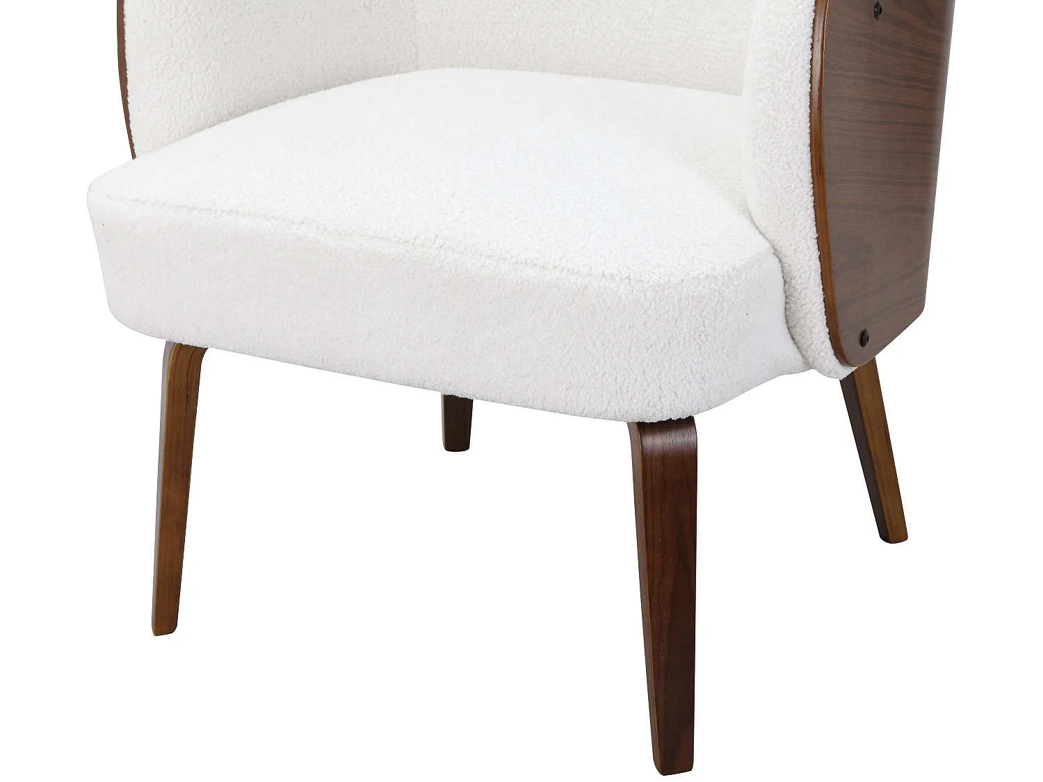 Haruko | Chaise d'appoint rembourrée en dolly teddy blanc cassé