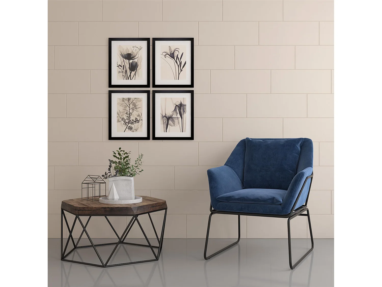 Avery | Fauteuils en velours bleu