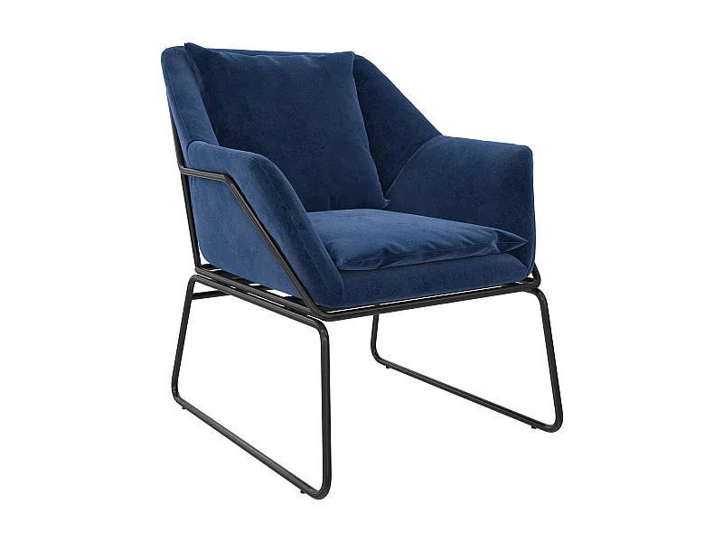 Sedia accento in velluto blu