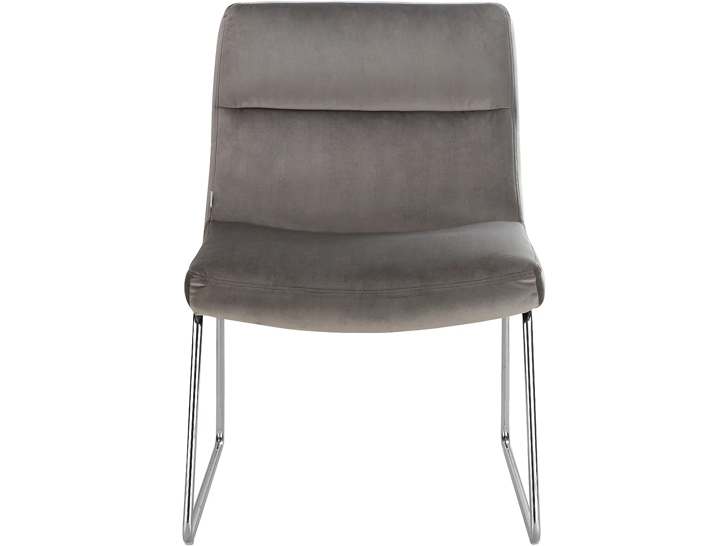 Silla decorativa tapizada en terciopelo gris.