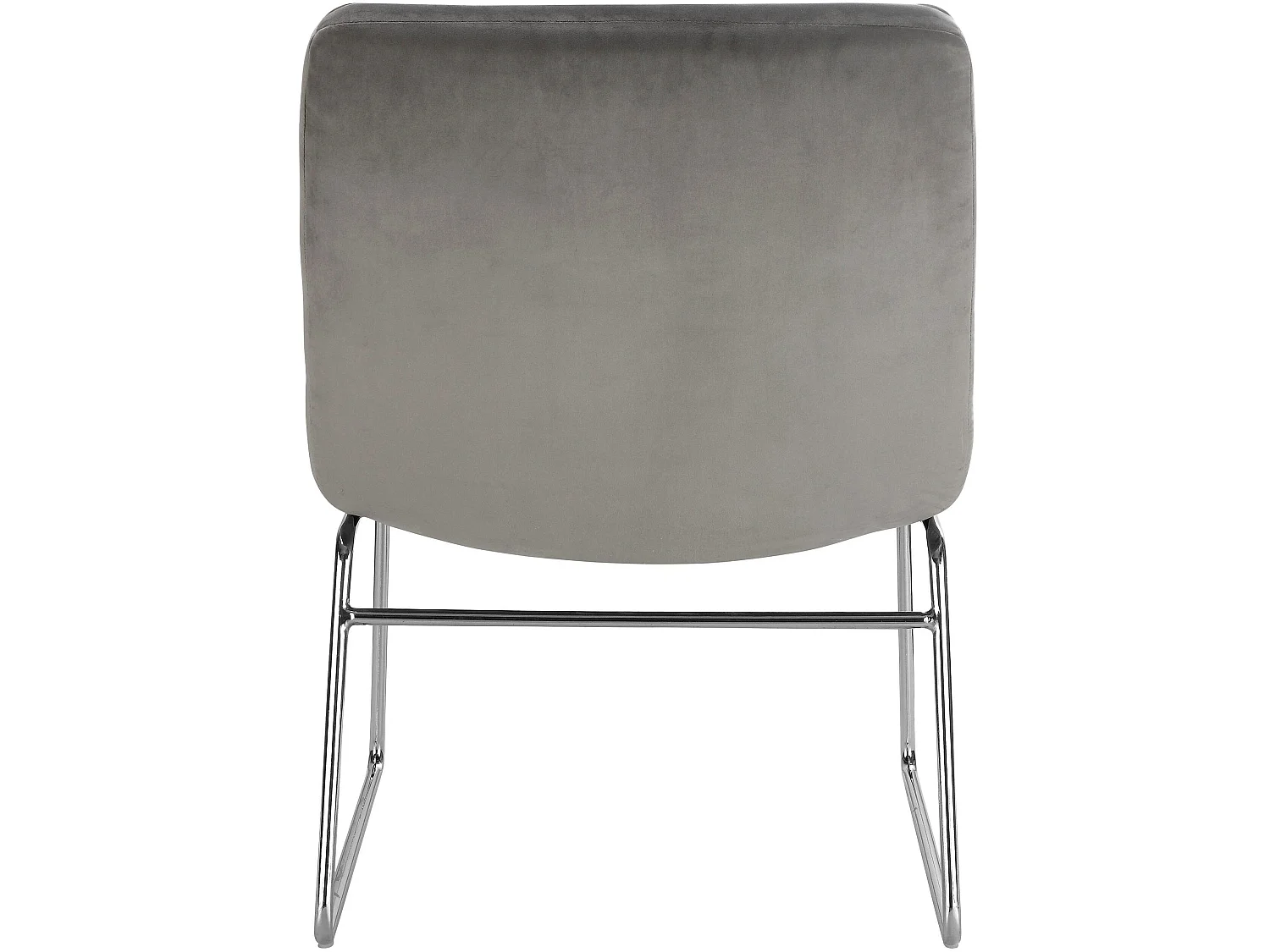 Silla decorativa tapizada en terciopelo gris.