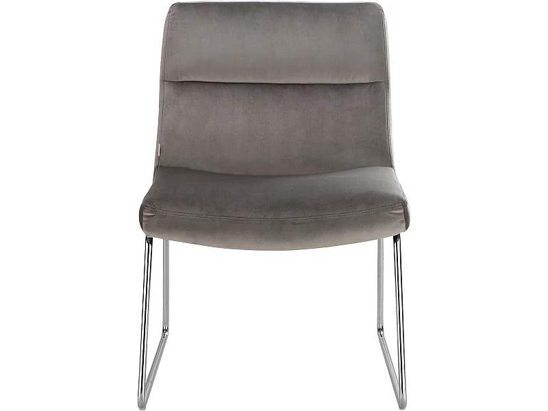 Sedia imbottita con rivestimento in velluto grigio