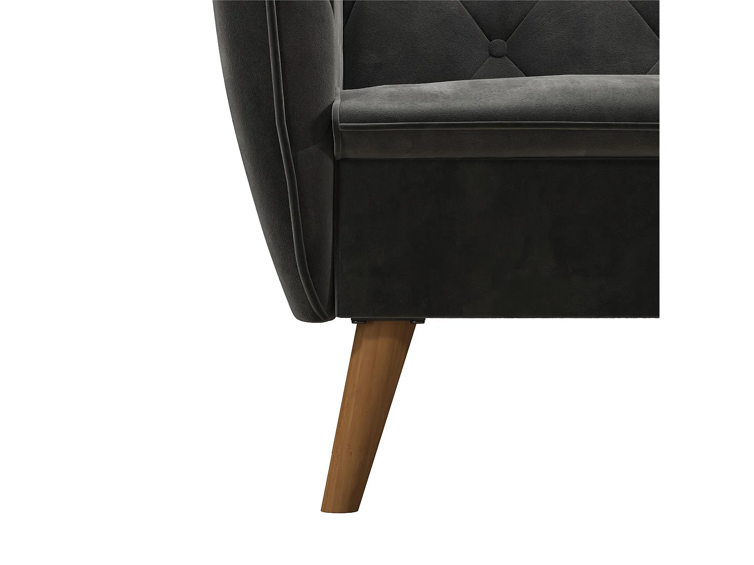 Sedia imbottita con rivestimento in velluto grigio