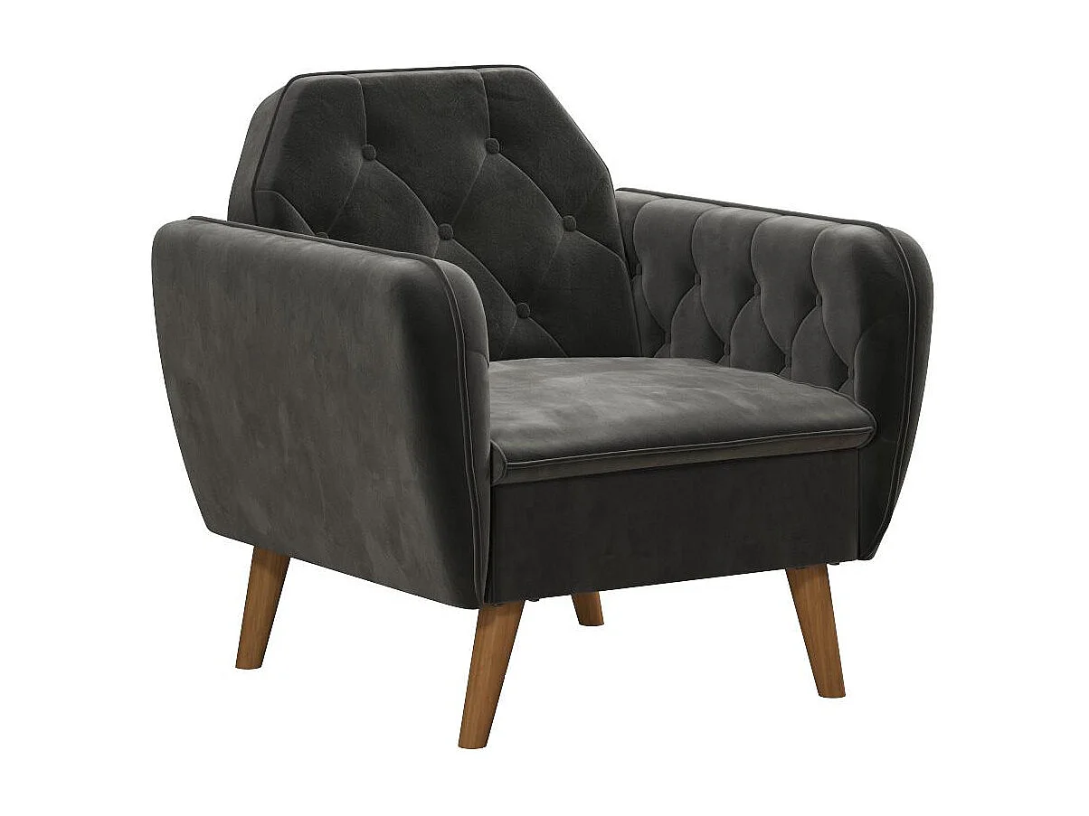 Gepolsterter Akzentstuhl aus Samt, grau