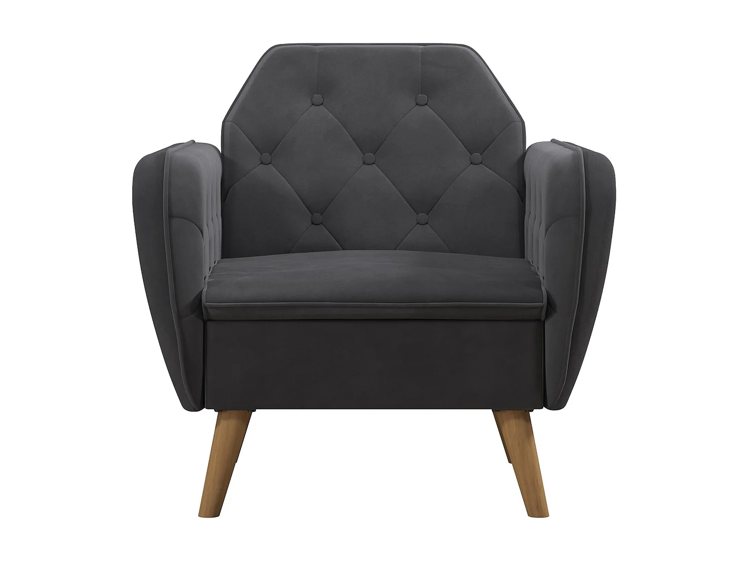 Gepolsterter Akzentstuhl aus Samt, grau