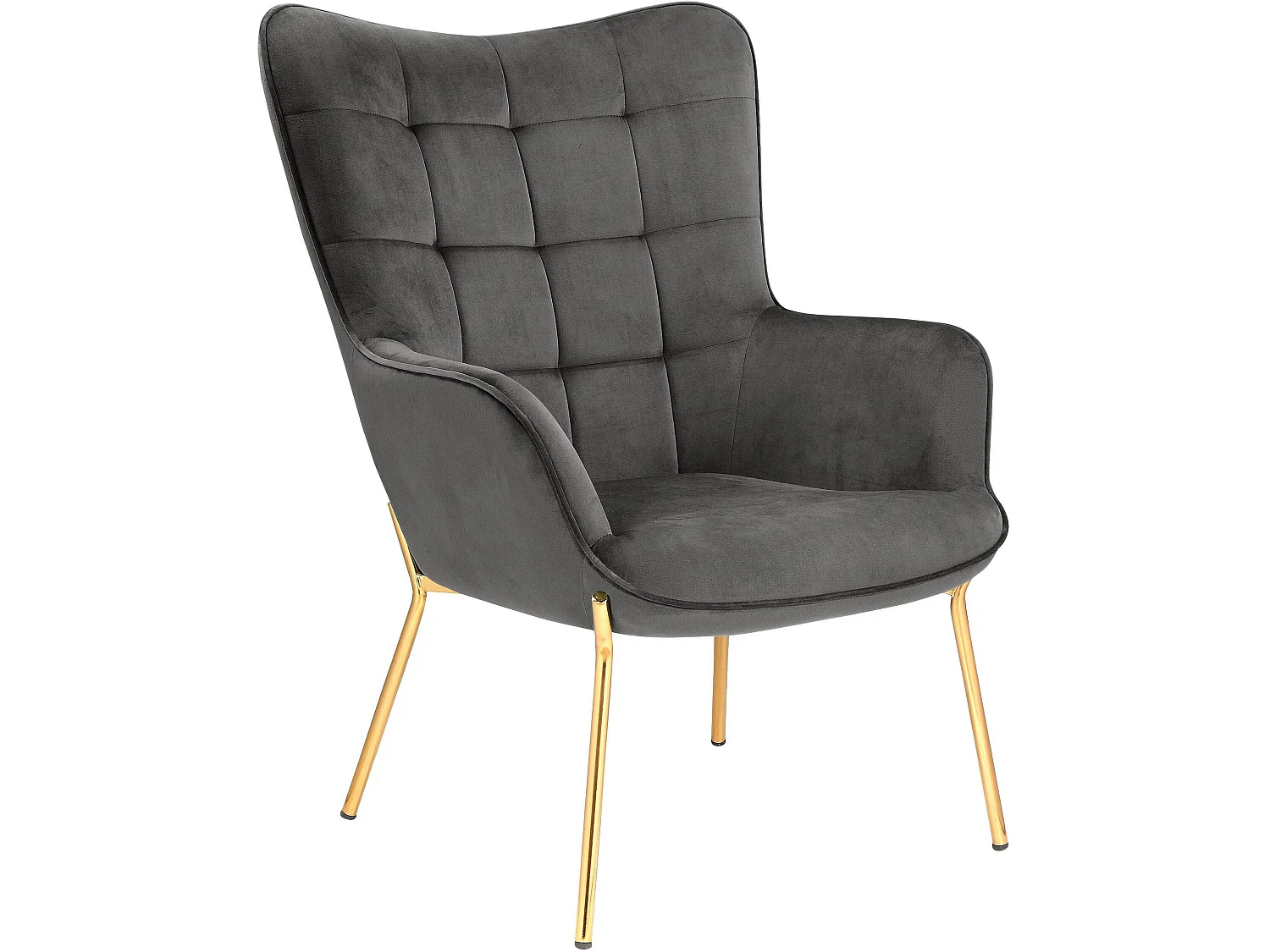 Boris | Chaise d'appoint rembourrée en velours gris