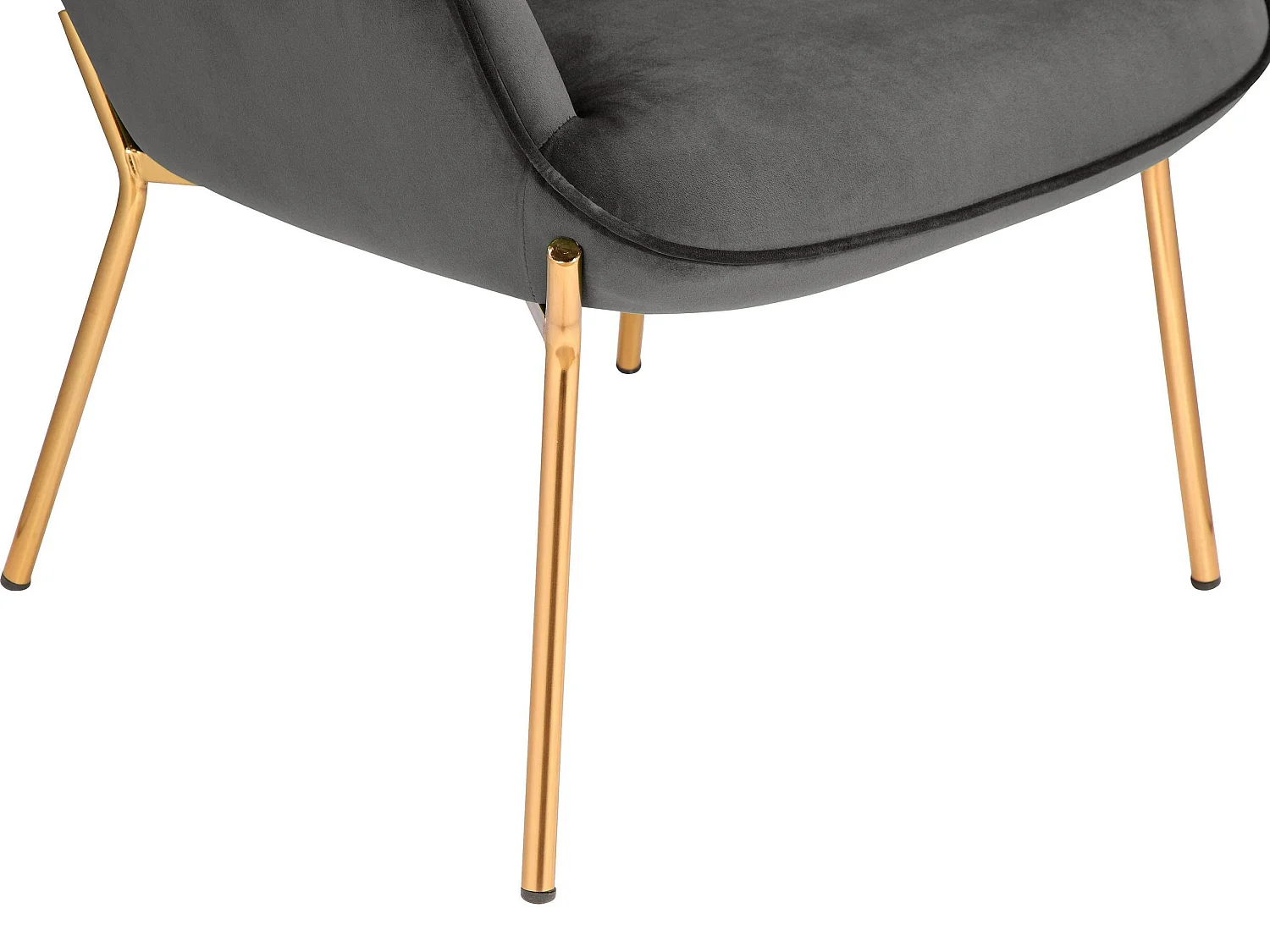 Boris | Chaise d'appoint rembourrée en velours gris