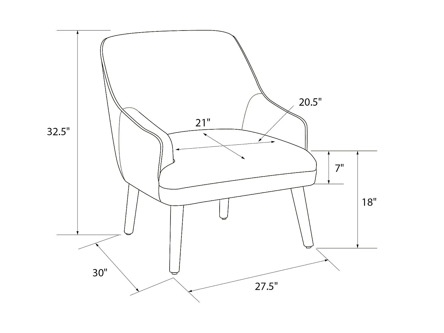 Silla decorativa en lino gris claro